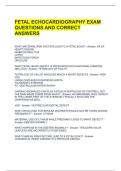 FETAL ECHOCARDIOGRAPHY EXAM QUESTIONS AND CORRECT ANSWERS 
