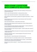 OMSA EXAM 1 QUESTIONS WITH COMPLETE SOLUTIONS 
