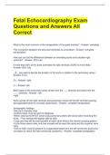 Fetal Echocardiography Exam Questions and Answers All Correct 