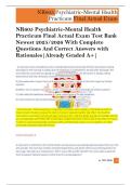   NR605 Psychiatric-Mental Health  Practicum Final Actual Exam Test Bank  Newest 2025&sol;2026 With Complete  Questions And Correct Answers with  Rationales&vert;Already Graded A&plus;&vert; 