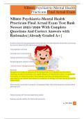 NR605 Psychiatric-Mental Health  Practicum Final Actual Exam Test Bank  Newest 2025&sol;2026 With Complete  Questions And Correct Answers with  Rationales&vert;Already Graded A&plus;&vert; 
