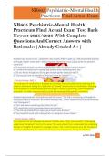 NR605 Psychiatric-Mental Health Practicum Final Actual Exam Test Bank Newest 2025&sol;2026 With Complete Questions And Correct Answers with Rationales&vert;Already Graded A&plus;&vert;