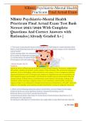 NR605 Psychiatric-Mental Health  Practicum Final Actual Exam Test Bank  Newest 2025&sol;2026 With Complete  Questions And Correct Answers with  Rationales&vert;Already Graded A&plus;&vert; 