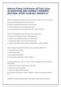National Pilates Certification ACTUAL Exam 80 QUESTIONS AND CORRECT ANSWERS 2025-2026 LATEST ALREADY GRADED A&plus;