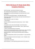 PSYC-102 Exam &num;1 Study Guide With Complete Solutions 
