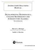 Developmental Mathematics&colon; College Mathematics and Introductory Algebra &lpar;10th Edition&rpar; by Marvin Bittinger &ndash; Complete Solutions Manual for Chapters 1&ndash;15