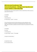 EMS Instructor&sol;Coordinator&sol; EMS Instructor&sol;Coordinator &ndash; Michigan Exam Questions and answers RATED A&plus; NEW 2025&sol;2026 