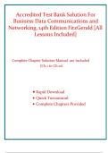 Business Data Communications & Networking 14th Edition FitzGerald &ndash; Accredited Test Bank & Complete Solution Manual &lpar;Ch&period; 1&ndash;12&rpar;