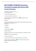 BIO Exam 3 &ndash; Cogbook Questions with Correct Answers &lpar;Complete Review Set&rpar;