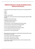 NUR255 Challenges To Health And Wellbeing Exam Questions And Answers 