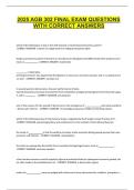 2025 AGB 302 FINAL EXAM QUESTIONS WITH CORRECT ANSWERS