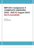 MIP1501 Assignment 4 &lpar;COMPLETE ANSWERS&rpar; 2025 - DUE 31 August 2025