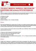 PN ADULT MEDICAL SURGICAL CMS EXAM 250 QUESTIONS AND answers WITH RATIONALES 
