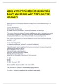 ACIS 2115 Principles of accounting Exam Questions with 100&percnt; Correct Answers 