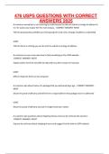 476 USPS Questions with Correct Answers &lpar;2025&rpar; &vert; Postal Exam Prep