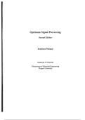 Optimum Signal Processing&colon; An Introduction &ndash; Solutions Manual &lpar;2nd Edition&comma; Sophocles Orfanidis&rpar; &vert; Complete Worked Solutions