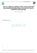 NUR 1211 MEDICAL SURGICAL FINAL EXAM GUIDE MUILTCHOICE  QUESTIONS AND ANSWER- INTERNATIONAL COLLEGE OF HEALTH  SCIENCES YEAR 2025-2026