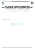 VARCAROLIS FOUNDATIONS OF PSYCHIATRIC MENTAL HEALTH NURSING 9TH EDITION BY  MARGARET JORDAN HALTER MUILTCHOICE STUDY GUIDE YEAR 2025-2026