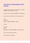 NSG 535 Exam 1 &lpar;Hematology&rpar; LATEST UPDATE