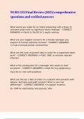 NURS 535 Final Review &lpar;2025&rpar; comprehensive questions and verified answers