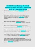 LUOA World History II - Test&colon; Exploring New Worlds Questions with Accurate Answers