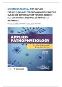 SOLUTIONS MANUAL FOR APPLIED PATHOPHYSIOLOGY FOR THE ADVANCED PRACTICE NURSE 2ND EDITION LATEST VERSION 2025&sol;2026 &lbrack;A&plus;&rsqb; QUESTIONS & RATIONALES PERFECTLY ANSWERED BY LUCIE DLUGASCH &lpar;AUTHOR&rpar;&comma; LACHEL STORY &lpar;AUTHOR&rpar;