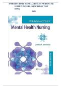 Test Bank - Introductory Mental Health Nursing&comma; 5th Edition &lpar;Kincheloe&comma; 2024&rpar;&comma; Chapter 1-19 &vert; All Chapters