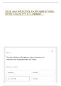 2025 AAP PRACTICE EXAM QUESTIONS WITH COMPLETE SOLUTIONS&excl;&excl;