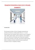 Hospital Orientation Quiz Q & A Already Graded A&plus;
