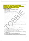   EMBRYOLOGY ACTIVE RECALL QUESTIONS PHYSIOLOGY CLI230 &vert; ACTUAL 2025-2026 STUDY &vert; QUESTIONS AND VERIFIED ANSWERS