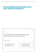 CPLEE WORKSHOP QUESTIONS WITH 100&percnt; VERIFIED ANSWERS&excl;&excl;
