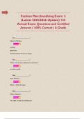 Fashion Merchandising Exam 1&colon; &lpar;Latest 2025&sol;2026 Update&rpar; 134 Actual Exam Questions and Certified Answers &vert; 100&percnt; Correct &vert; A Grade      