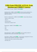 COBA Core Bundled Exam Questions WITH  CORRECT Answers