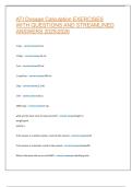 ATI Dosage Calculation Exercises with Questions and Streamlined Answers 2025&sol;2026