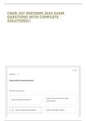 CNUR 107 MIDTERM 2025 EXAM QUESTIONS WITH COMPLETE SOLUTIONS&excl;&excl;
