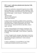 FPCC exam 1- medication administration Questions With Complete Solutions