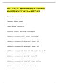 ARRT REGISTRY PROCEDURES QUESTIONS AND ANSWERS NEWEST RATED A&plus; 2025&sol;2026 