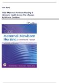 TEST BANK Olds' Maternal-Newborn Nursing & Women's Health Across the Lifespan&comma; &lpar;12TH&rpar; By Michele Davidson Complete Guide Chapter 1-36&vert;&vert; NEWEST 2025