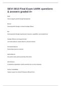 SEVI 3013 Final Exam UARK questions & answers graded A&plus;
