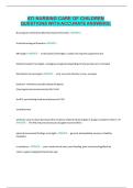 ATI NURSING CARE OF CHILDREN QUESTIONS WITH ACCURATE ANSWERS&comma;