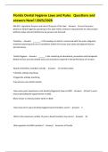 Florida Dental Hygiene Laws and Rules   Questions and answers New&excl;&excl; 2025&sol;2026 