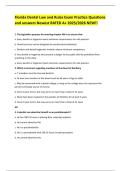 Florida Dental Law and Rules Exam Practice Questions and answers Newest RATED A&plus; 2025&sol;2026 NEW&excl;&excl;