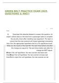 GREEN BELT PRACTICE EXAM 2025 QUESTIONS & ANS&excl;&excl;