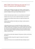 WGU C168 Critical Thinking and Logic Set 1 & 2 Exam 71 Question with Verified Answers&comma;100&percnt;CORRECT
