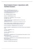 Real Analysis Exam 1 Questions with Verified Answers