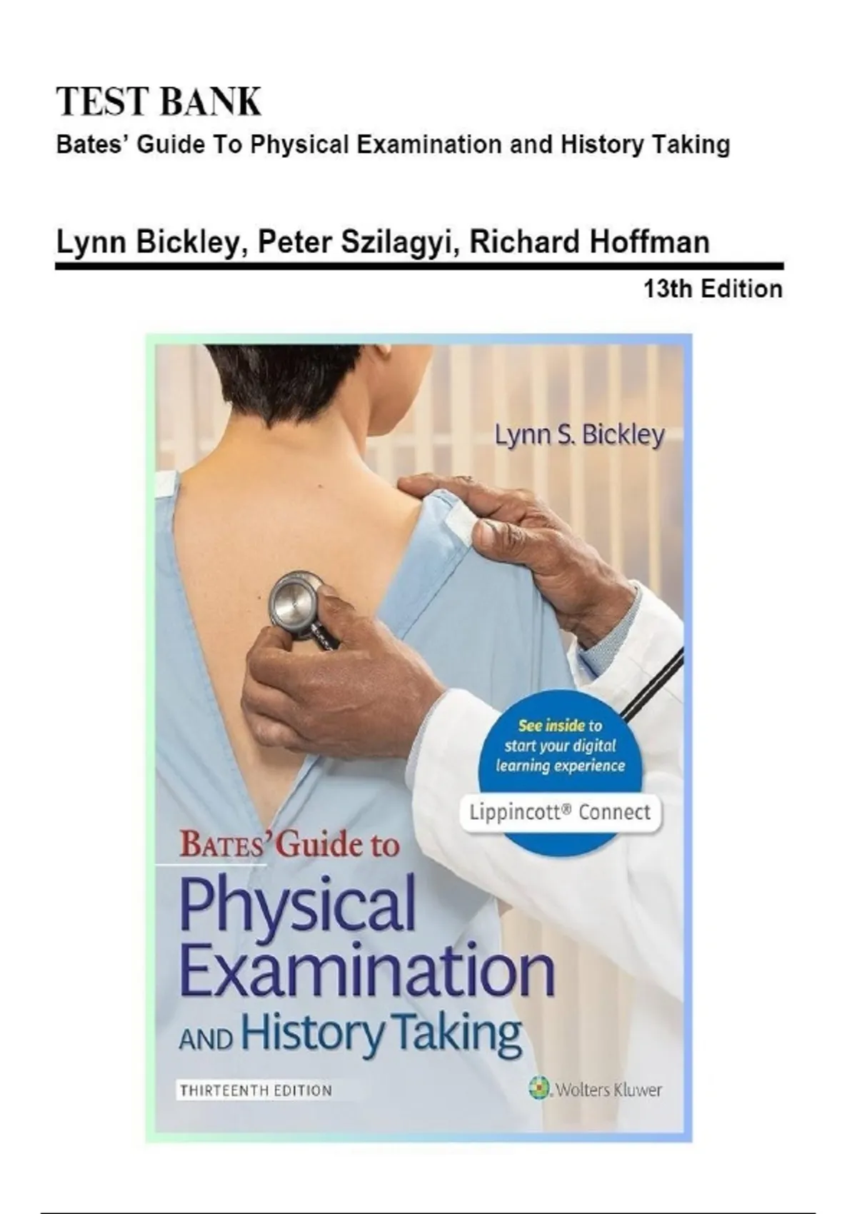 BATES PHYSICAL EXAMINATION AND HISTORY TAKING TEST BANK visual data 3