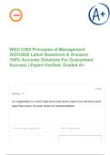 WGU C483 Principles of Management  2025&sol;2026 Latest Questions & Answers 100&percnt; Accurate Solutions For Guaranteed Success &vert; Expert-Verified&comma; Graded A&plus;