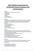 ANCC Medical-Surgical Nursing Certification Practice Questions with correct Answers 2025&sol;2026 &lpar; A&plus; GRADED 100&percnt; VERIFIED&rpar;&period;