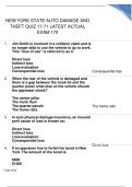 New York State Auto Damage & Theft Quiz 17-71 &vert; Latest Actual Exam &lpar;170 Q&A&rpar;
