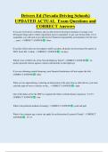 Drivers Ed &lpar;Nevada Driving Schools&rpar;  UPDATED ACTUAL  Exam Questions and  CORRECT Answers 